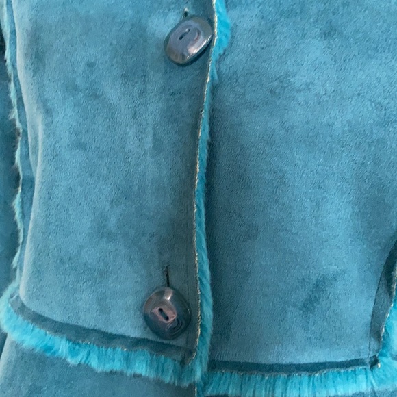 Widgeon Faux Fur Girls Size 10 Suede Coat - Picture 3 of 4